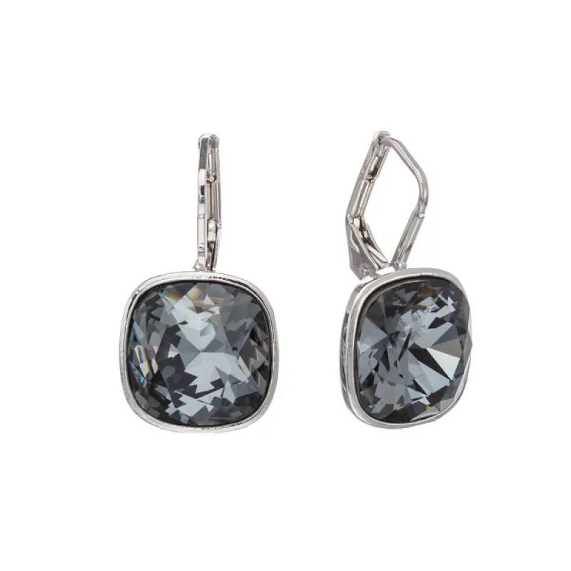 Silvernight Cushion Cut Leverback Earrings made with Quality Austrian Crystals - MICALLA made by Reitmans