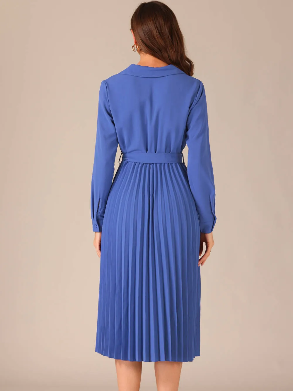Allegra K - Pleated Shawl Collar Midi Dress sold by Reitmans product image thumbnail 2