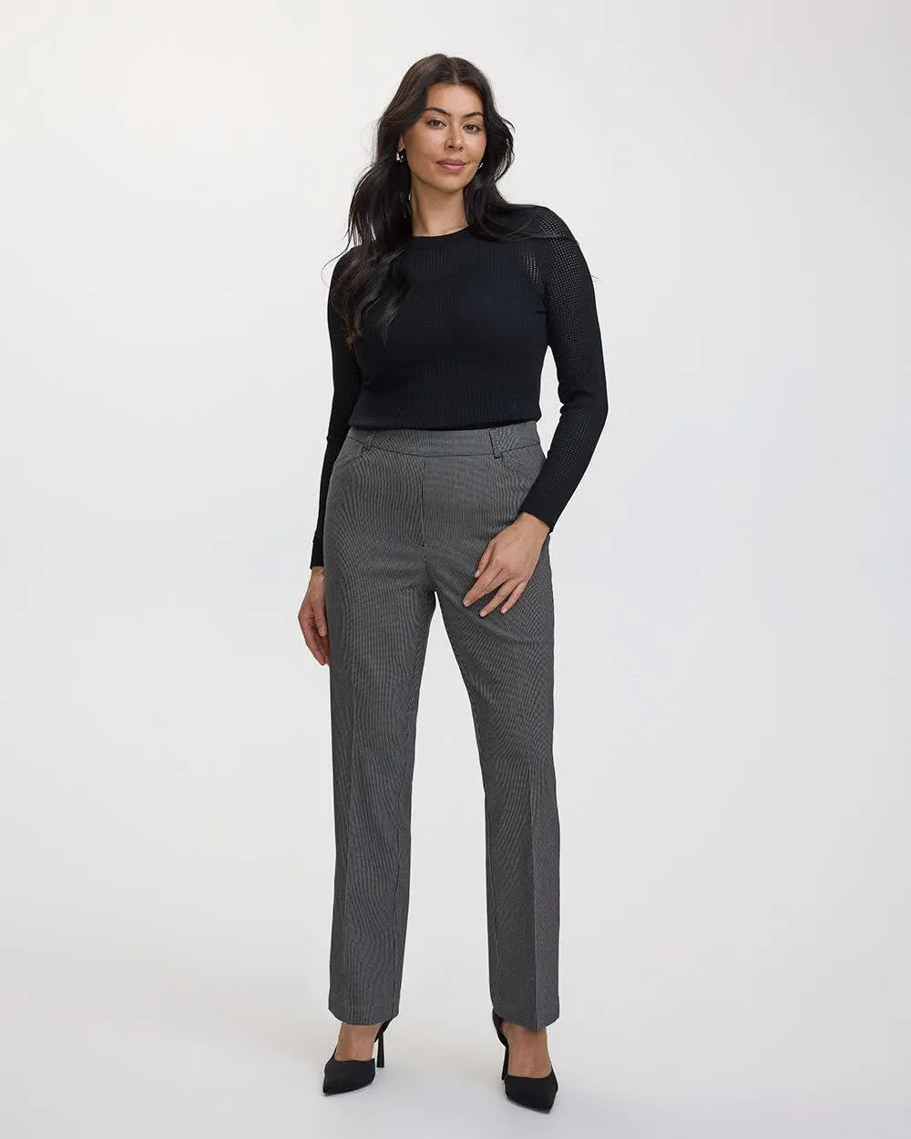 Straight-Leg High-Rise Pants - The Iconic (R) sold by Reitmans
