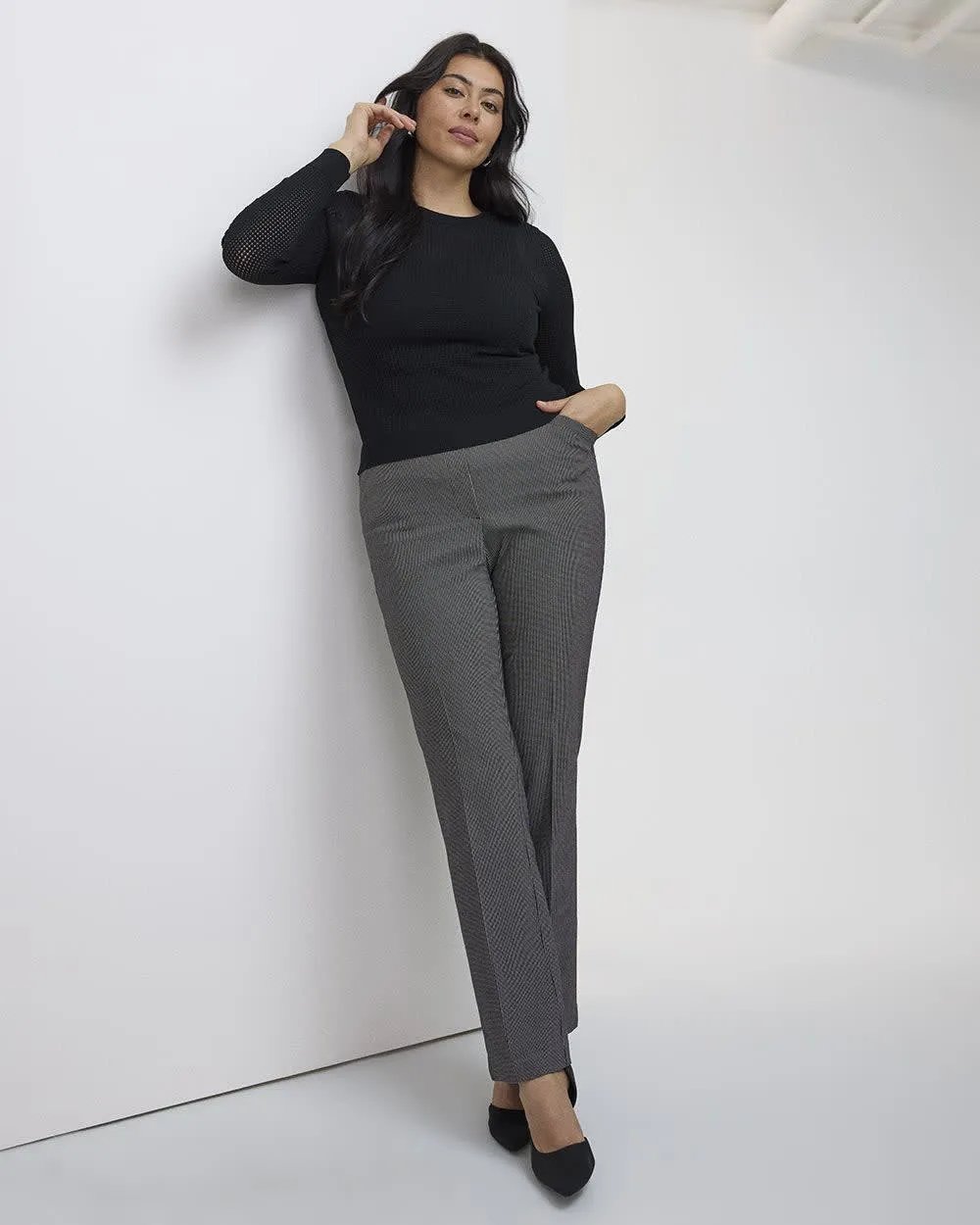 Straight-Leg High-Rise Pants - The Iconic (R) - Petite sold by Reitmans product image thumbnail 3