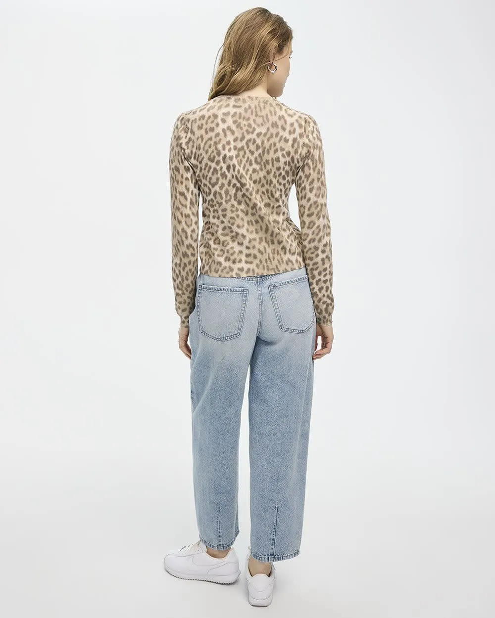 Long-Sleeve Crew-Neck Leopard-Print Cardigan sold by Reitmans product image thumbnail 2