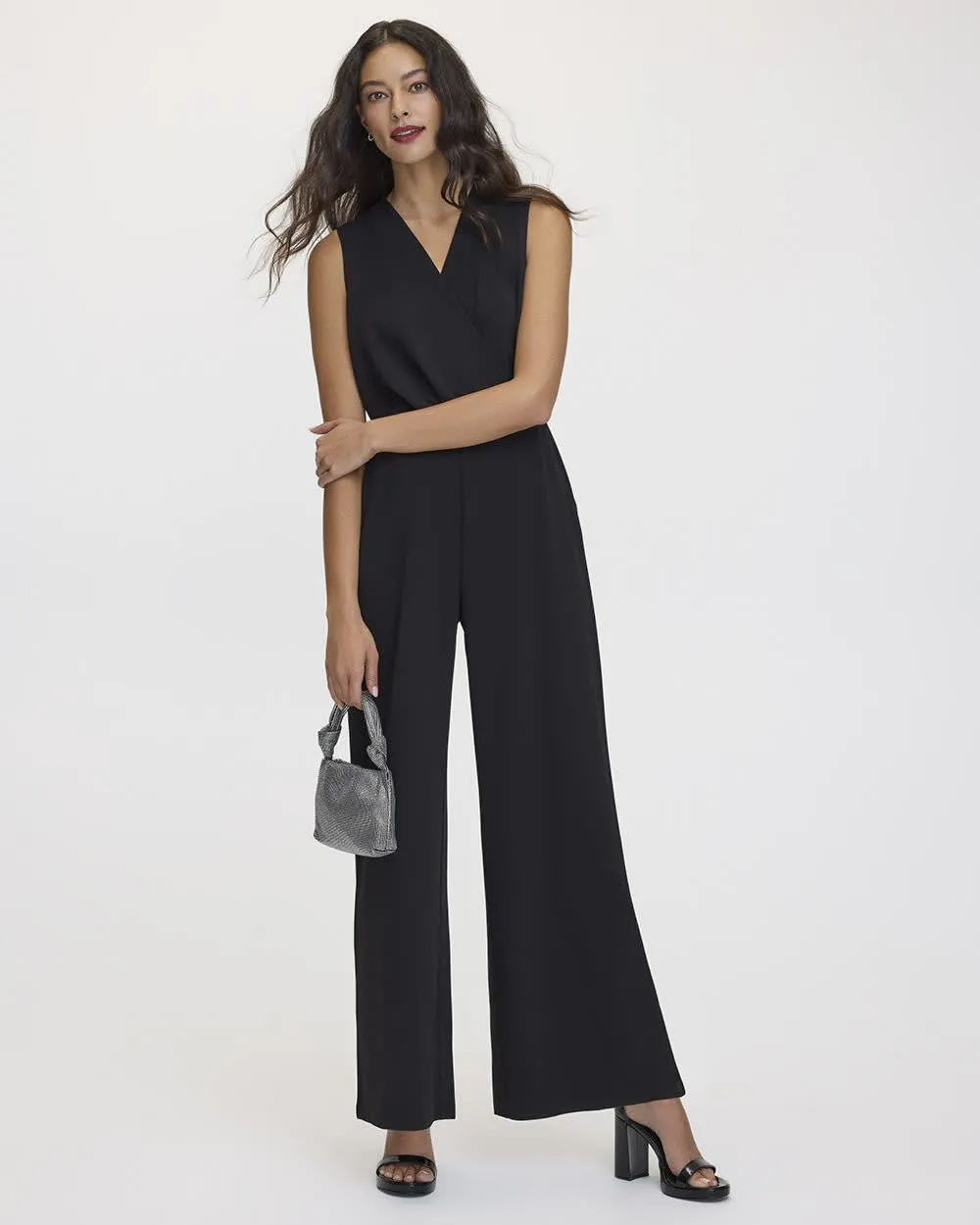 Straight-Leg Sleeveless Jumpsuit with Wrap Front sold by Reitmans