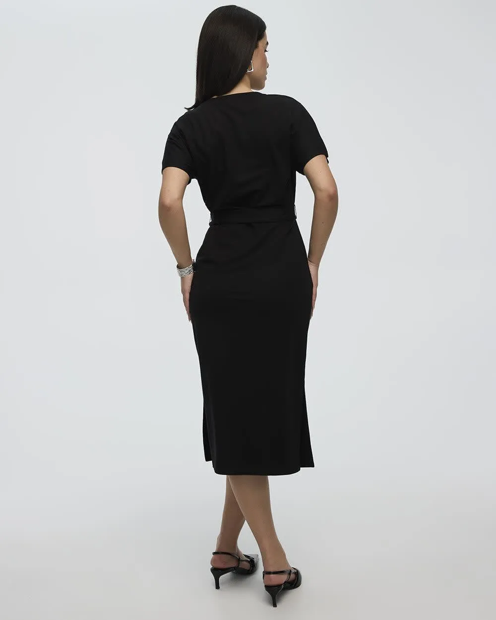 Long-Sleeve Crew-Neck Shift Dress sold by Reitmans product image thumbnail 2