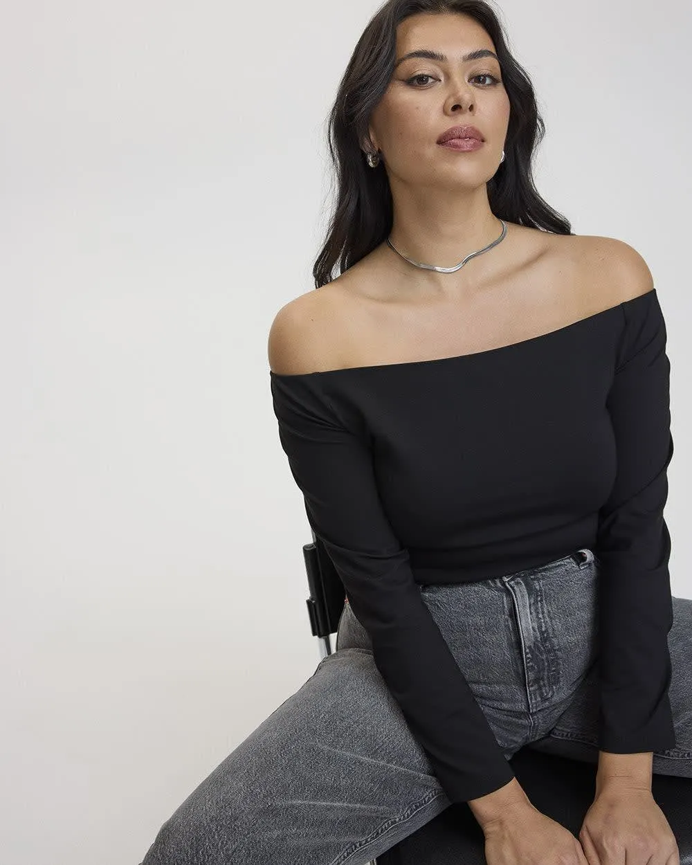 Long-Sleeve Off-the-Shoulder Top sold by Reitmans product image thumbnail 3