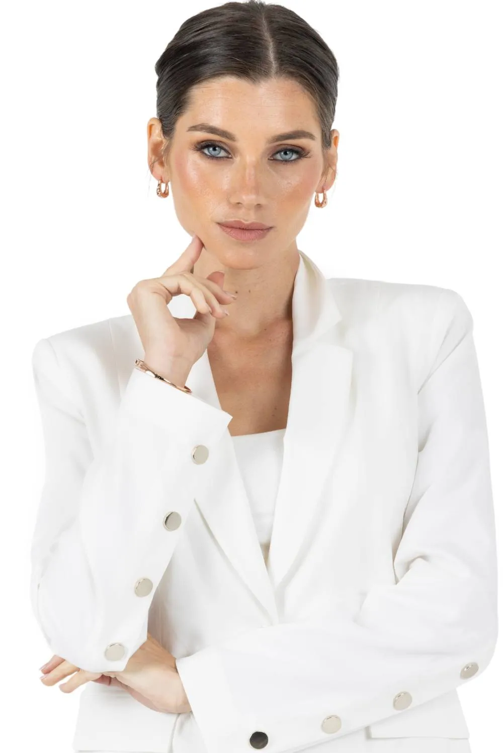 Akalia Waterproof Rose Gold Plated Irregular Hoop Earrings sold by Reitmans product image thumbnail 3