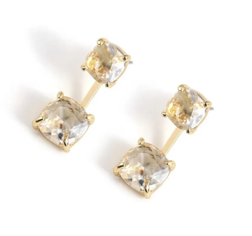 Goldtone & Clear Crystal Ear Jacket Studs - Don't AsK sold by Reitmans