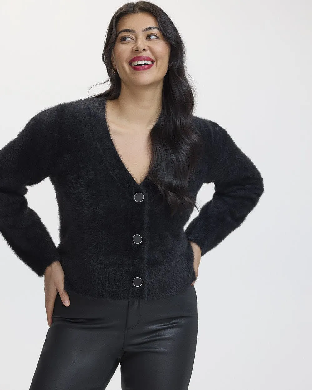 Long-Sleeve V-Neck Cardigan sold by Reitmans product image thumbnail 3