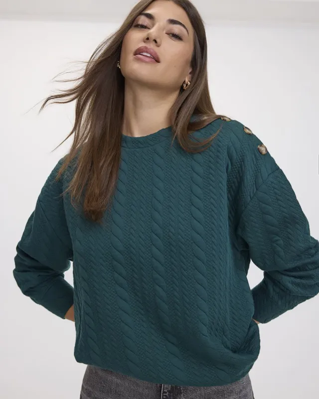 Long-Sleeve Crew-Neck Sweatshirt sold by Reitmans