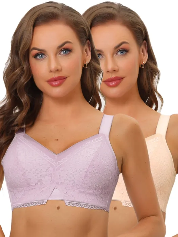 Allegra K - U Back Wireless Lace Bras Pack, Light Purple sold by Reitmans