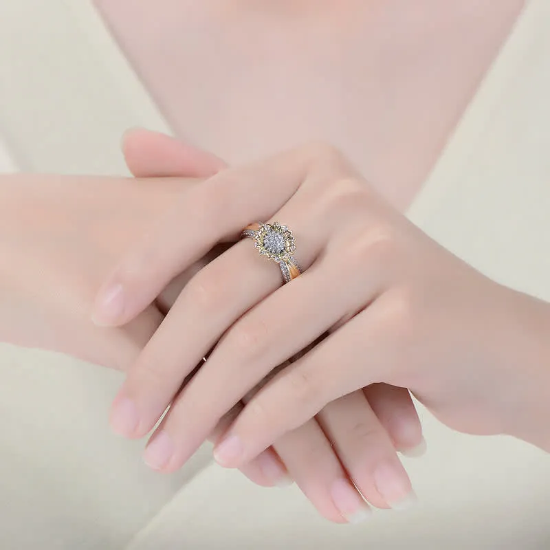 Rachel Glauber Two-Tone with Clear Cubic Zirconia Nature Inspired Ring sold by Reitmans product image thumbnail 3