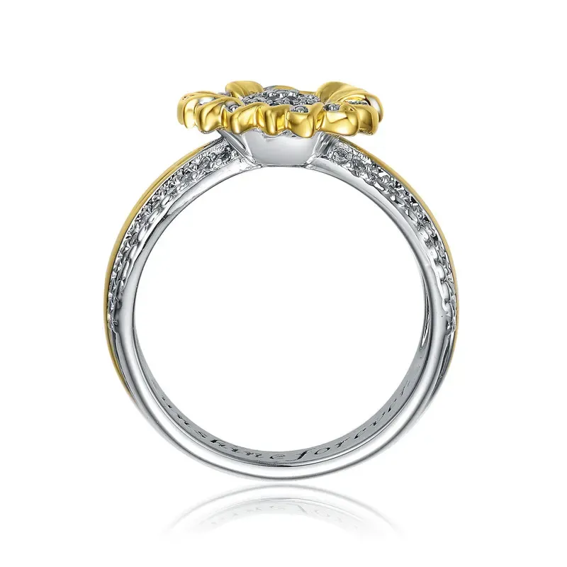 Rachel Glauber Two-Tone with Clear Cubic Zirconia Nature Inspired Ring sold by Reitmans product image thumbnail 5