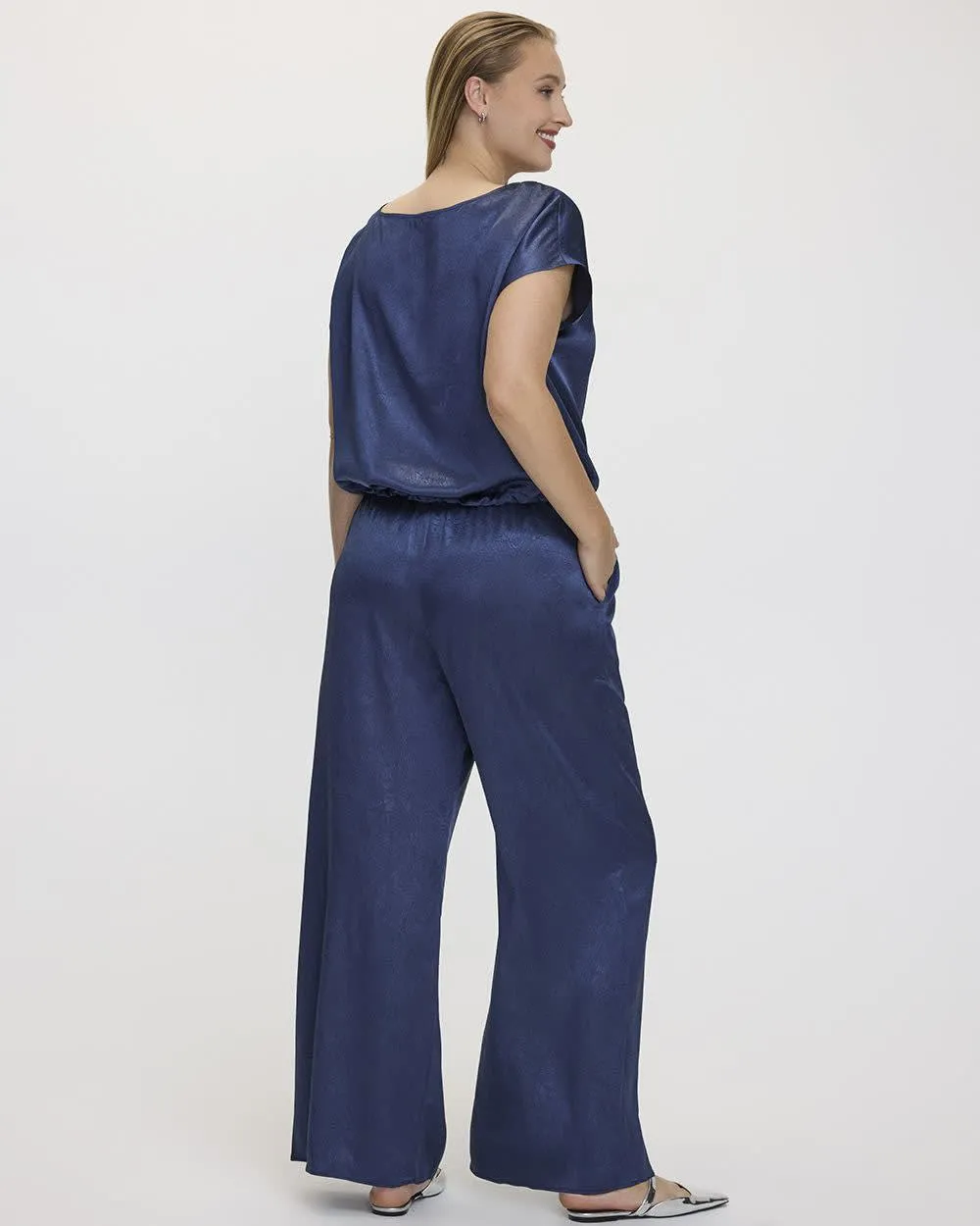 Wide-Leg High-Rise Satin Pant sold by Reitmans product image thumbnail 2