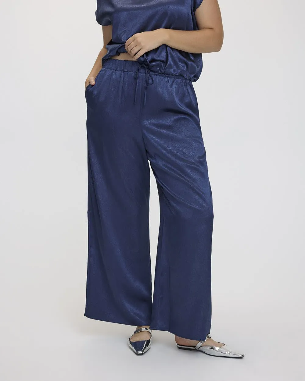 Wide-Leg High-Rise Satin Pant - Tall sold by Reitmans product image thumbnail 3