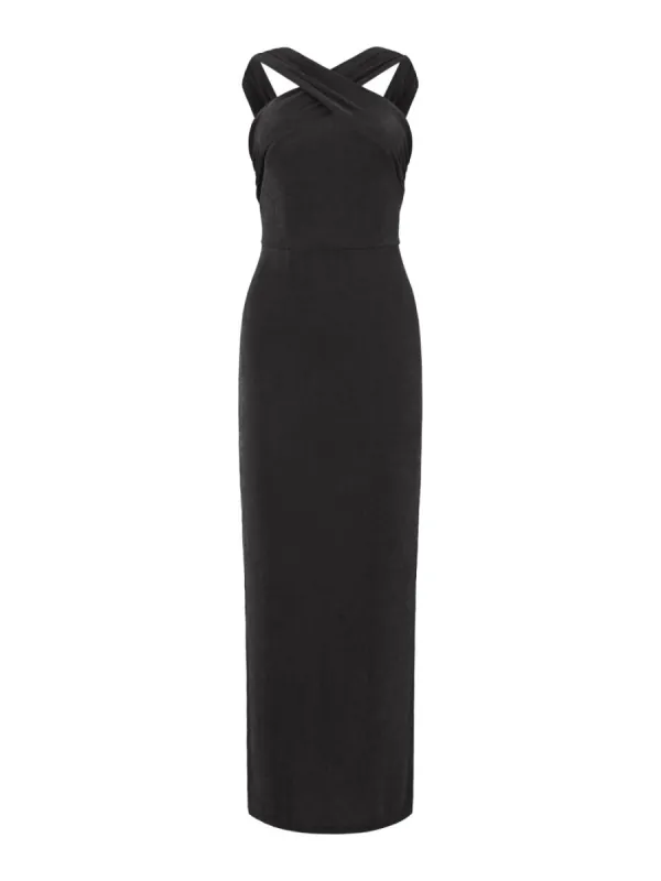 INSPIRE CHIC - Halter Neck Split Hem Bodycon Maxi Dress sold by Reitmans