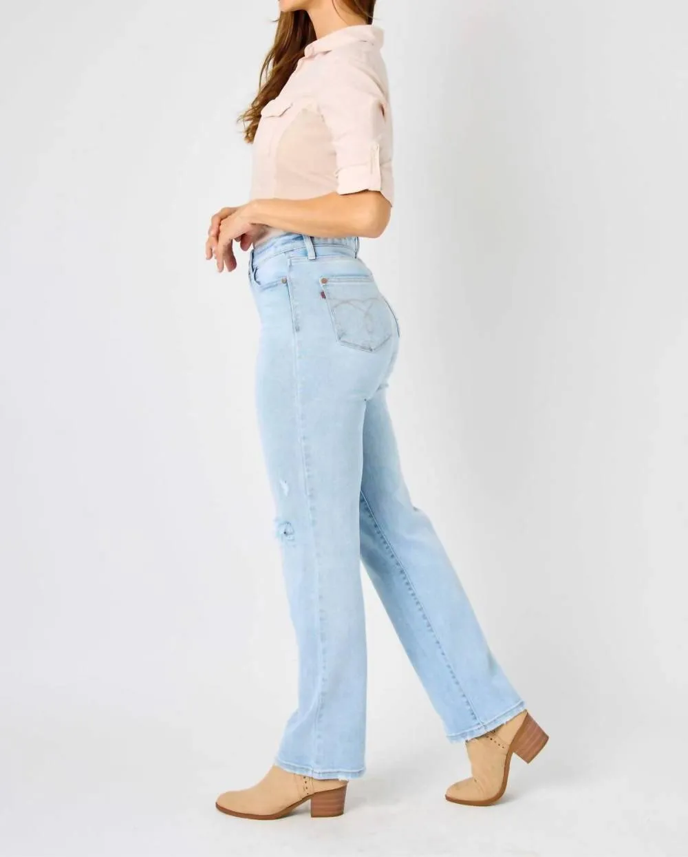 Judy Blue - Destroy & Back Ripped 90's Straight Leg Jeans sold by Reitmans product image thumbnail 3