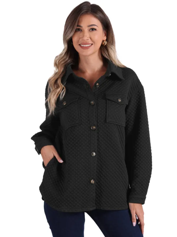 Allegra K - Winter Loose Button Down Collar Jacket sold by Reitmans