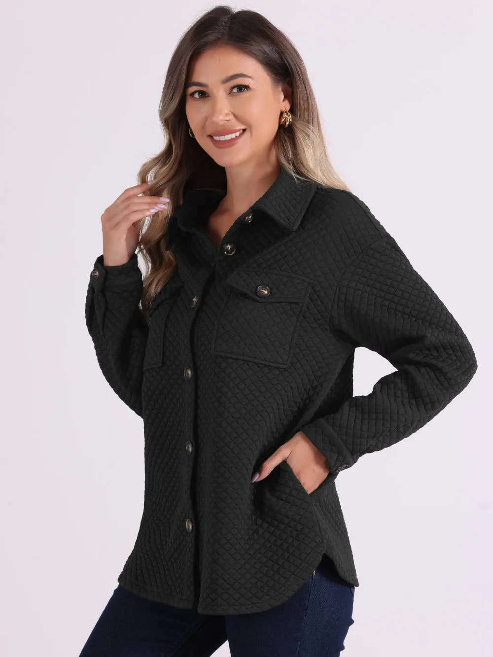 Allegra K - Winter Loose Button Down Collar Jacket sold by Reitmans product image thumbnail 3