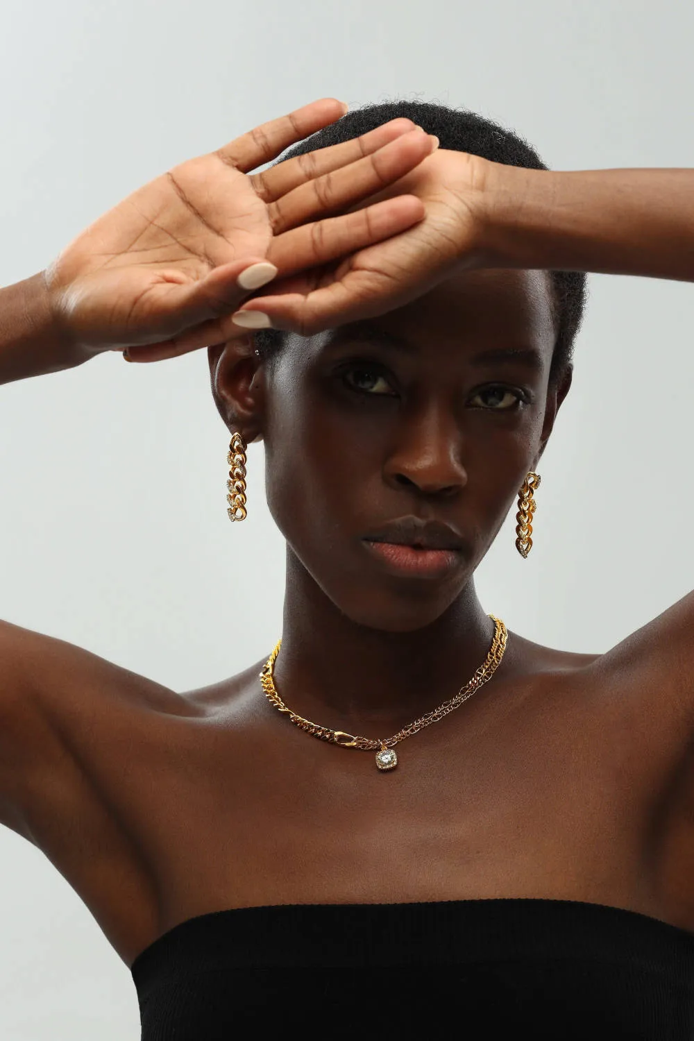 Classicharms-Gold Double Layered Solitaire Zirconia Pendant Necklace sold by Reitmans product image thumbnail 5