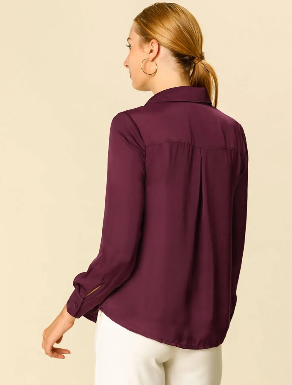 Allegra K- Elegant V-Neck Long Sleeve Blouse Shirt sold by Reitmans product image thumbnail 5