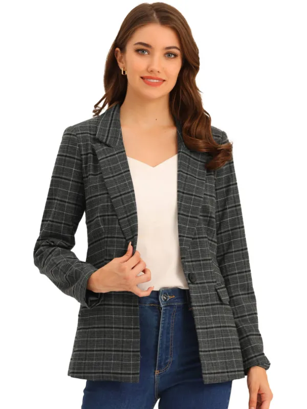 Allegra K- Notched Lapel Hip Length Blazer Suit sold by Reitmans