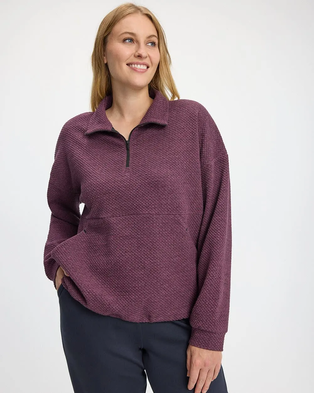 Half-Zip Textured Pullover - Hyba sold by Reitmans product image thumbnail 5