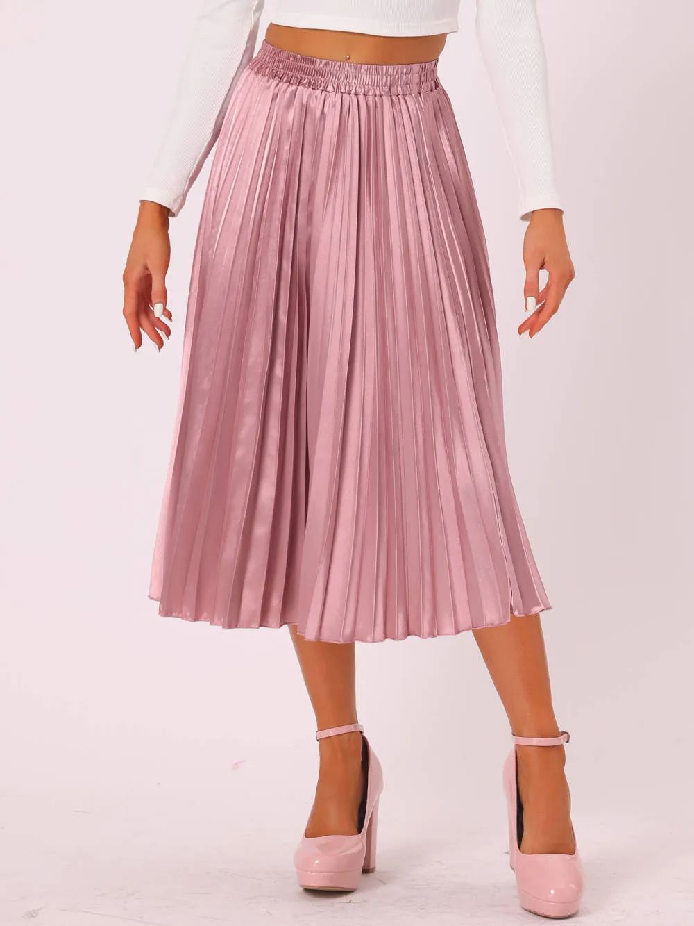 Allegra K - Elastic Waist Accordion Pleated Midi Skirt sold by Reitmans product image thumbnail 2