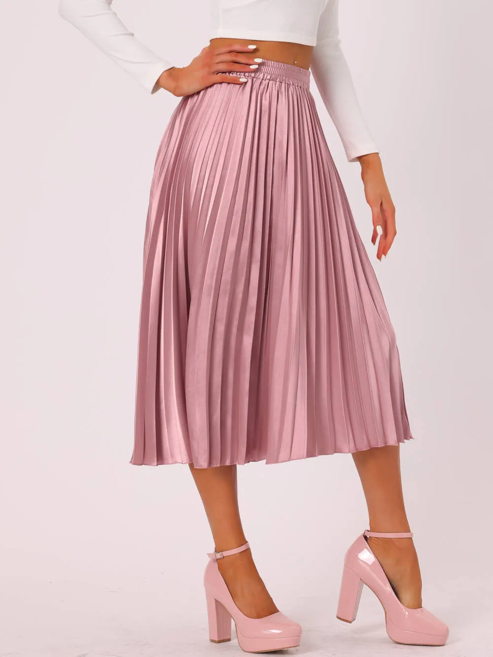 Allegra K - Elastic Waist Accordion Pleated Midi Skirt sold by Reitmans product image thumbnail 3