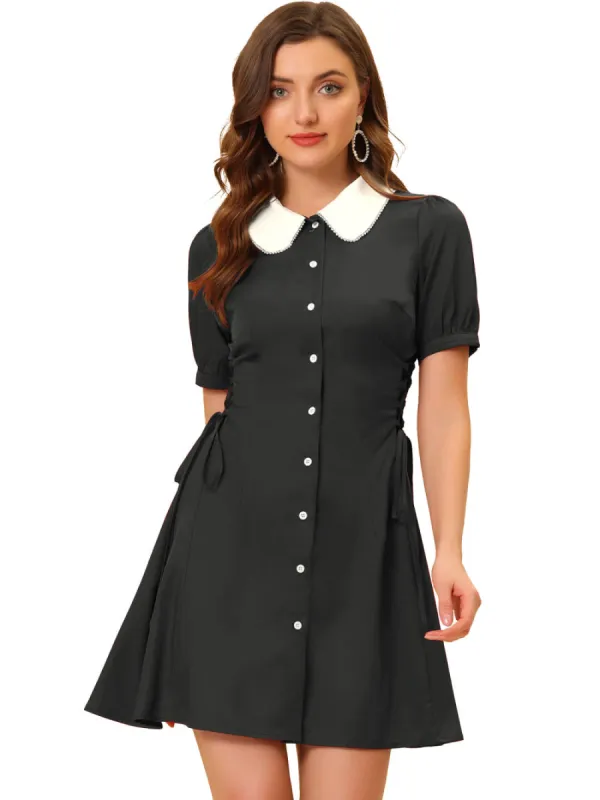 Allegra K- Vintage Lace Up Button Down Dress sold by Reitmans