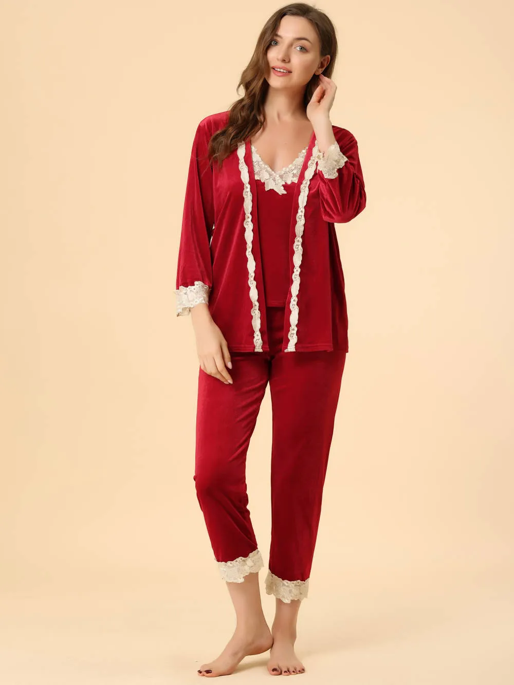 Allegra K - 3pcs Cami Top Lace Nightgown Sets sold by Reitmans product image thumbnail 4