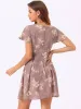 Allegra K- Floral V Neck Zipper Chiffon Dress sold by Reitmans