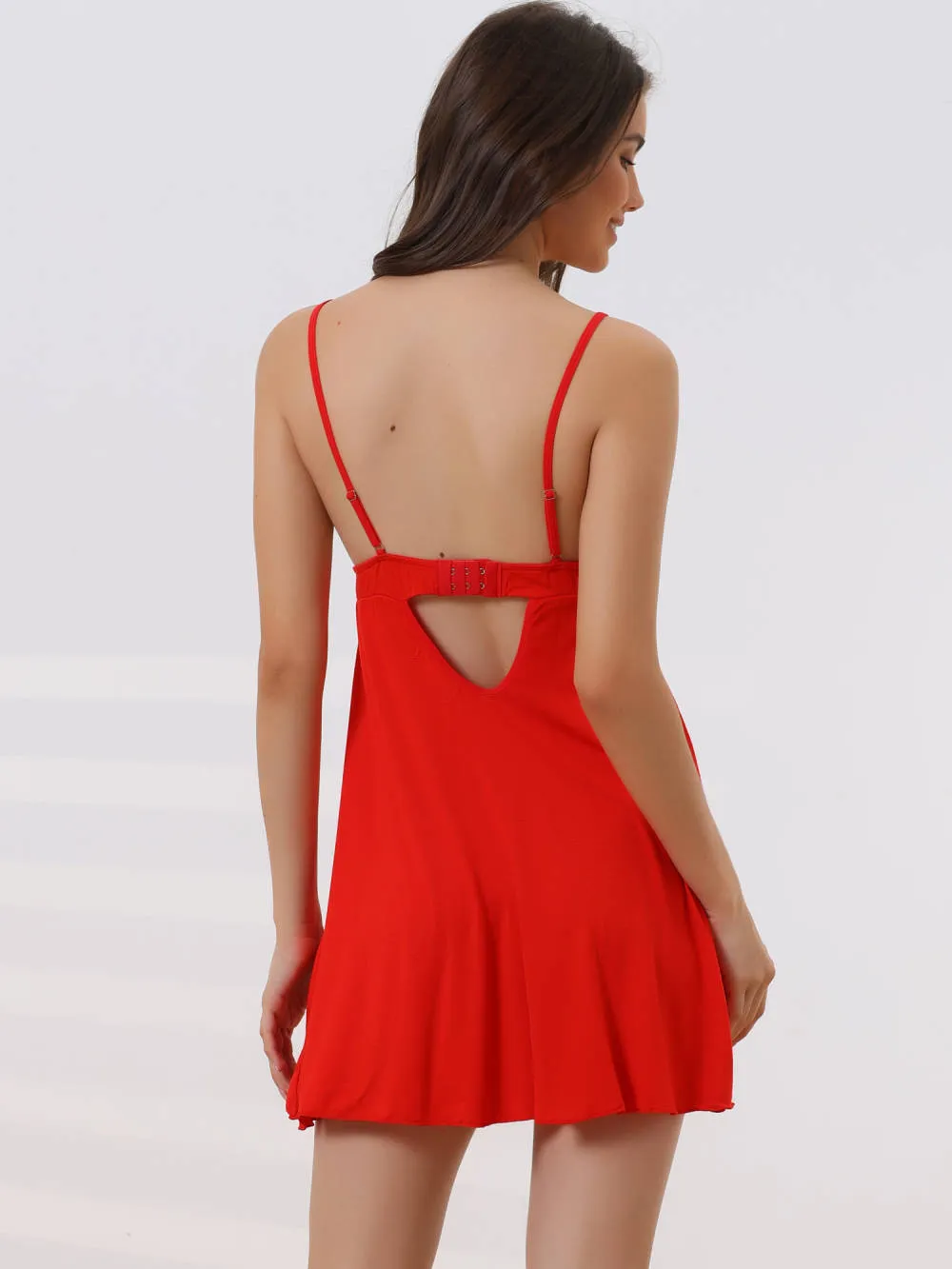 cheibear - V Neck Lingerie Lace Chemise Nightgown sold by Reitmans product image thumbnail 3