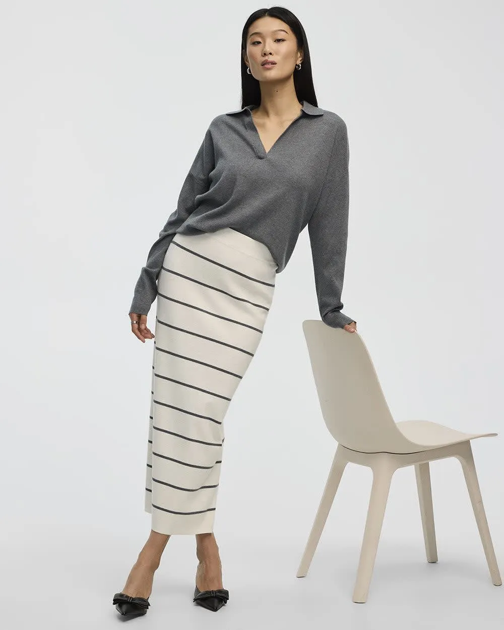 Fitted Knit Midi Skirt sold by Reitmans product image thumbnail 4