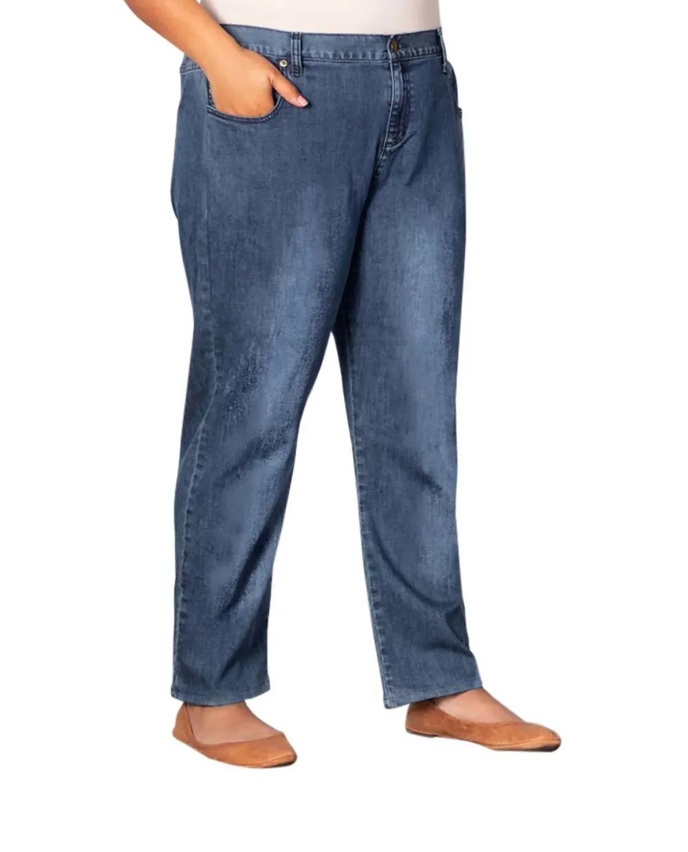 On The Plus Side - Plus Size Premium Relaxed Leg Five Pocket Denim Jeans sold by Reitmans product image thumbnail 4