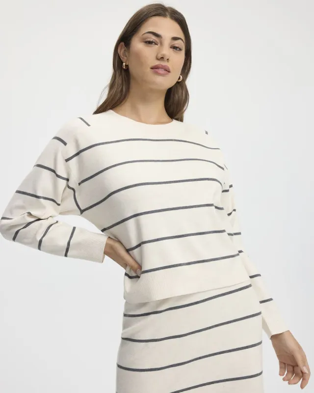 Striped Long-Sleeve Crew-Neck Pullover sold by Reitmans