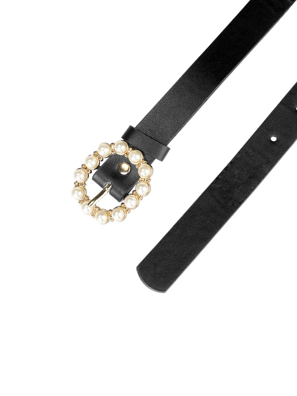 Allegra K- Pearl Waistband Skinny Leather Pin Buckle Belt sold by Reitmans product image thumbnail 2