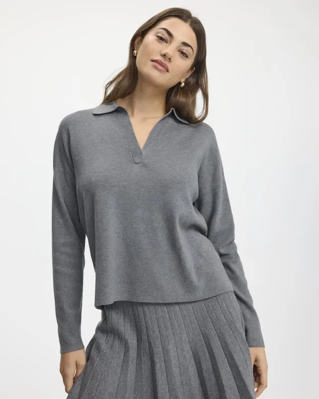 Long-Sleeve Sweater with Johnny Collar sold by Reitmans