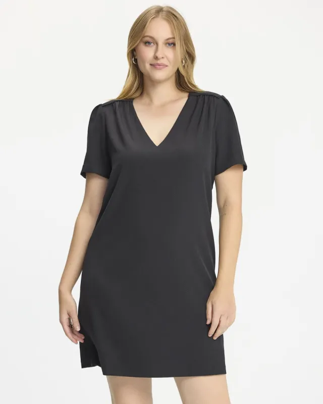 Short-Sleeve V-Neck Shift Dress sold by Reitmans