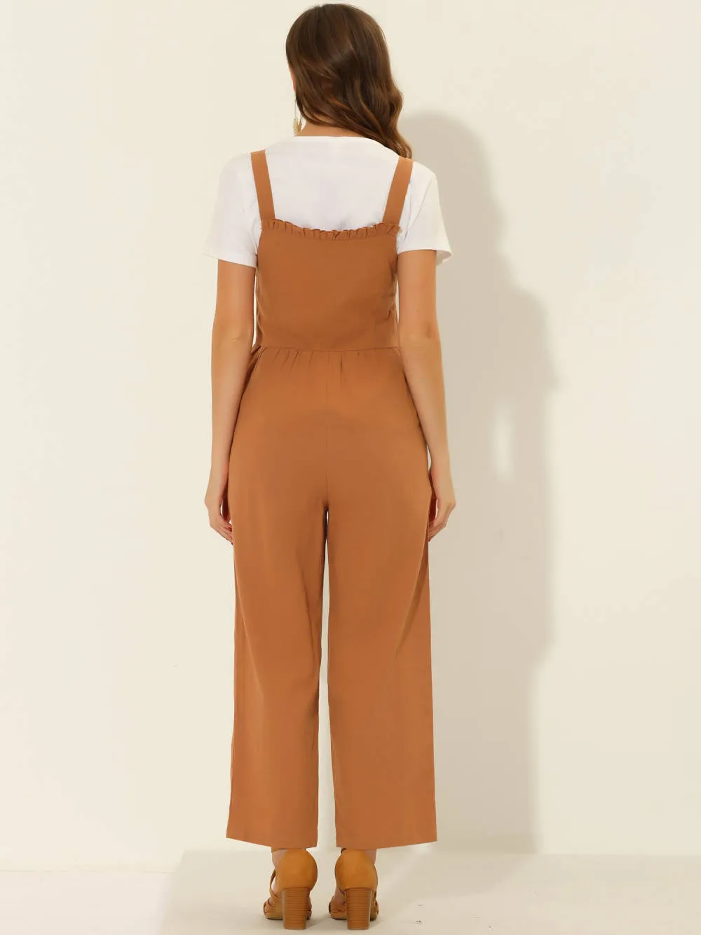 Allegra K - Cotton Vintage Wide Leg Overall Jumpsuit sold by Reitmans product image thumbnail 4