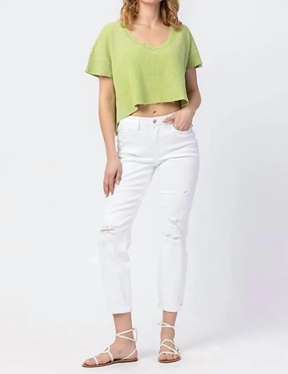 Judy Blue - Mid-Rise Boyfriend Destroyed Jeans sold by Reitmans product image thumbnail 5