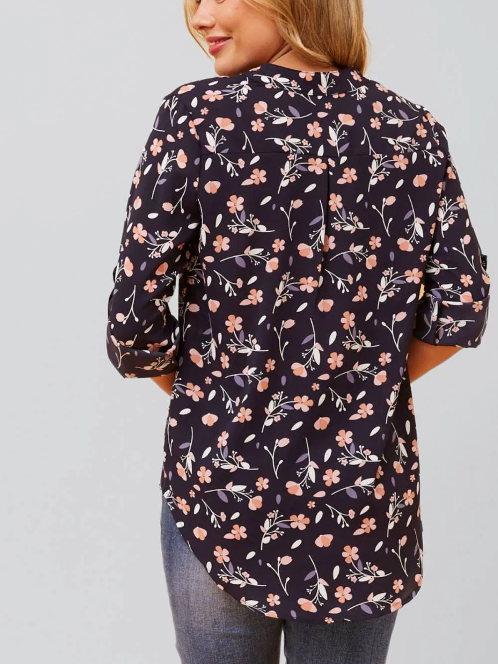 Annick - Sherine Blouse Floral Print V Neck Navy sold by Reitmans product image thumbnail 4