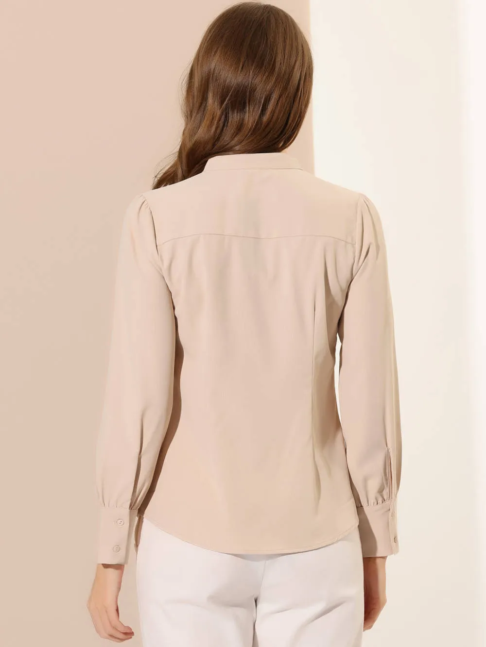 Allegra K- Stand Collar Long Sleeve Shirt sold by Reitmans product image thumbnail 5