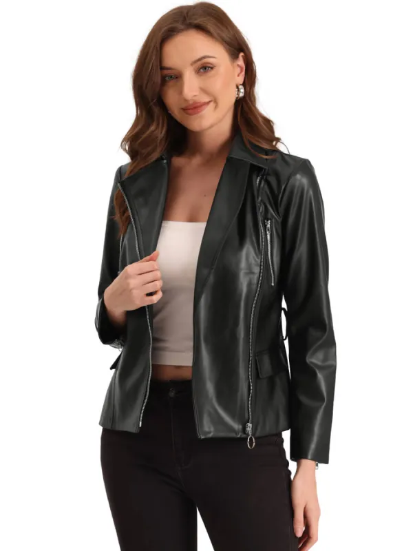 Allegra K- Faux Leather PU Biker Jackets sold by Reitmans
