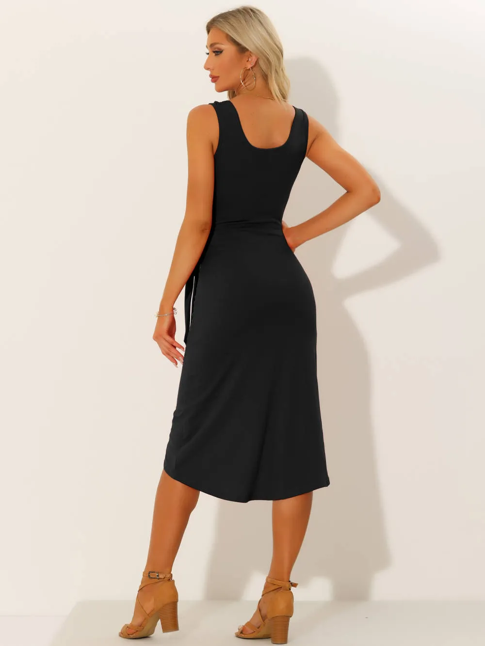 Allegra K- Tank Wrap Front Ruched Asymmetrical Hem Dress sold by Reitmans product image thumbnail 4