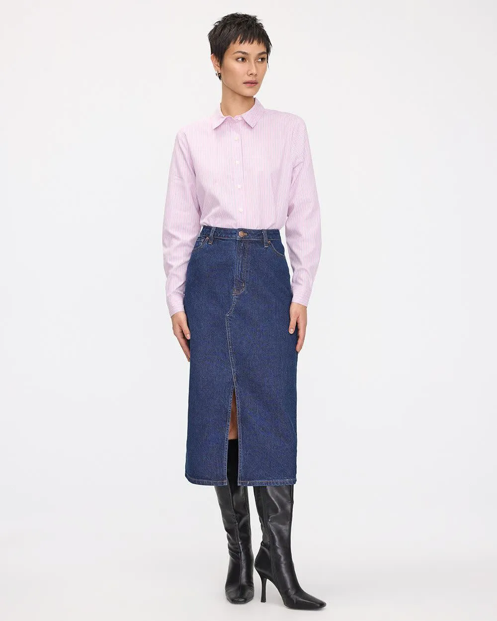 Denim Pencil Midi Skirt sold by Reitmans product image thumbnail 3