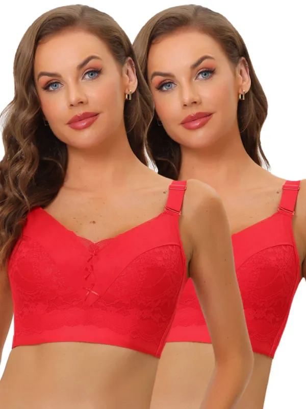Allegra K- Full Coverage Longline Wirefree Bra Pack, Red made by Reitmans