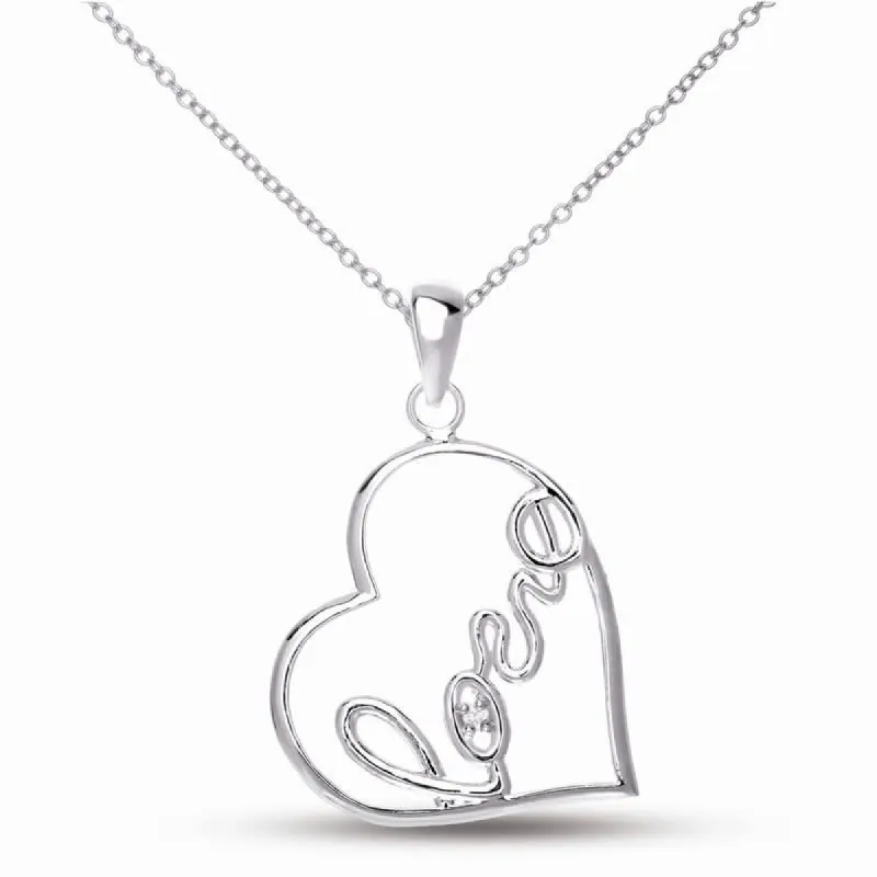 Genevive Classy " Love " Heart Shape Pendant Necklace sold by Reitmans