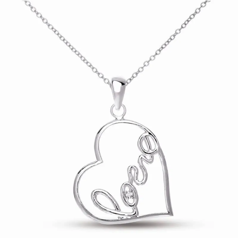Genevive Classy " Love " Heart Shape Pendant Necklace sold by Reitmans