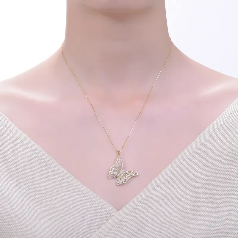Rachel Glauber 14K Gold Plated with Clear Cubic Zirconia Butterfly Pendant Necklace sold by Reitmans product image thumbnail 4
