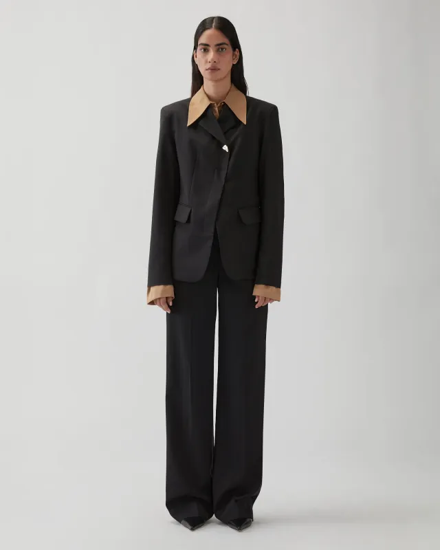 Lina Jacket Wool Suiting Black made by Rejina Pyo