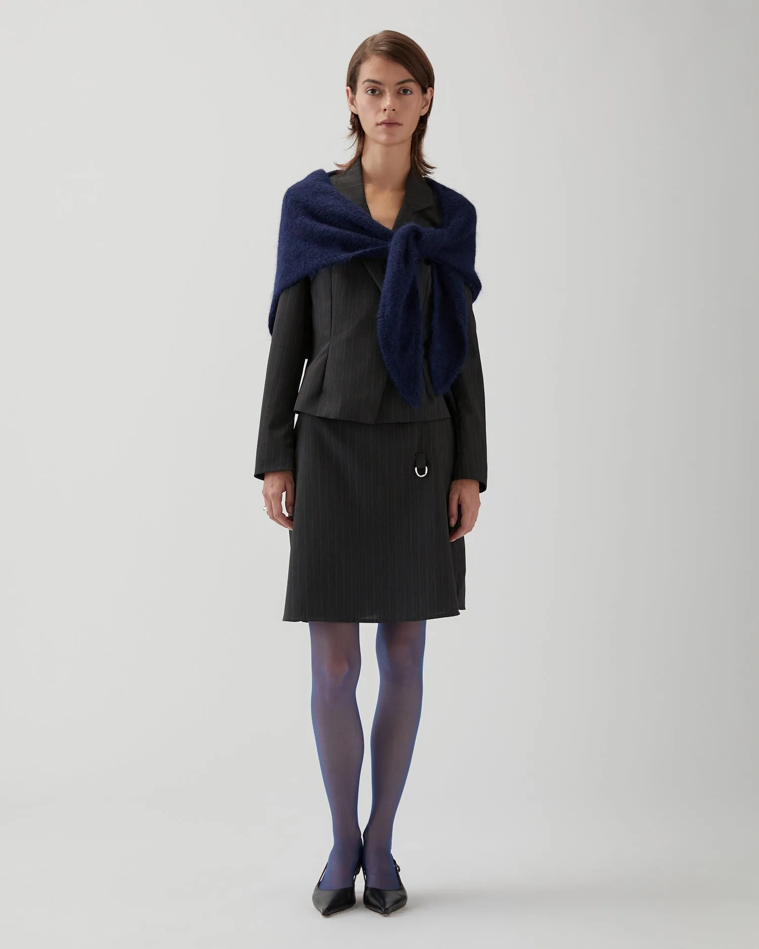 Sylvia Jacket Wool Suiting Stripe Grey sold by Rejina Pyo product image thumbnail 5